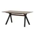 Mesa - color negro;marrón - Estructura en madera macizo, tablero en MDF chapado - Modelo 1801-MT49