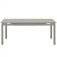 Mesa - color tórtola - Estructura en aluminio pintado, tablero extensible en vidrio templado antiarañazos - Modelo 1810-tórtola-01