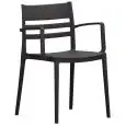 Poltroncina - color negro - Estructura en polipropileno con fibra de vidrio - Modelo 1824-320A-BLACK