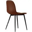 Sedia - color marrón - ​Estructura en metal pintado, rivestimento en ecopelle - Modelo 183-XR4-marrón