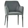 Poltroncina - color gris - Estructura en metal, seduta e schienale imbottiti, rivestimento en velluto - Modelo 1901-DC02-gris-scuro