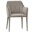Poltroncina - color gris - Estructura en metal, seduta e schienale imbottiti, rivestimento en velluto - Modelo 1901-DC02-gris-chiaro