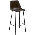 Sgabello - color marrón - Estructura en metal pintado, scocca imbottita en ecopelle - Modelo 1928-TD04