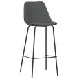 Sgabello - color gris - Estructura en metal pintado, scocca imbottita en ecopelle - Modelo 1928-gris-scuro