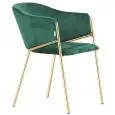 Poltroncina - color verde - ​Estructura en metal ottonato, seduta e schienale imbottiti, rivestimento en tessuto o velluto - Modelo 1938-UK01-verde-velluto