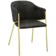 Poltroncina - color negro - ​Estructura en metal ottonato, seduta e schienale imbottiti, rivestimento en tessuto o velluto - Modelo 1938-01