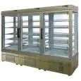 VITRINA REFRIGERADA para PASTELERÍA - MOD. TEK/85 - ESTRUCTURA EXTERIOR DE ALUMINIO ANODIZADO - CRISTAL DE BAJA EMISIVIDAD - TEMP. °C +2/+10 - TRES COMPARTIMIENTOS SEPARADOS - Alimentación monofásica - REFRIGERACIÓN ESTÁTICA - CRISTAL DE EXPOSICIÓN A ELEC
