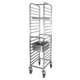 Carro porta bandejas - Mod 2071 - Estructura en acero inox - Guías en acero inox - Capacidad n 18 bandejas GN 1/1 (cm 53x32,5) - Medidas cm L 44 x P 60 x h 176