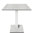 Mesa con tapa cuadrada - acabado claro Brooklyn - Columna blanca - Modelo 225-HPQ-403 - con base H 73 cm