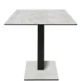 Mesa con tapa cuadrada - acabado claro Brooklyn - Columna negra - Modelo 225-HPQ-403 - con base H 73 cm