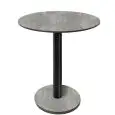 Mesa con tapa redonda - acabado brooklyn oscuro - columna negra - Modelo 227-HPR-403 - con base H 73 cm