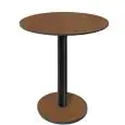 Mesa con tapa redonda - acabado cobre - columna negra - Modelo 227-HPR-403 - con base H 73 cm