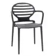 SILLA COKKA con BRAZOS - MOD. 2280 - Carcasa de POLIPROPILENO RECICLABLE reforzado con FIBRAS DE VIDRIO y MOLDEADA POR SOPLADO - Para INTERIORES y EXTERIORES - APILABLE - Med. cm L 58 x P 53 x H 85 - Homologación CE