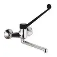 GRIFO PARA FREGADERO DE PARED - Mod 35 - Monomando de 2 orificios - Palanca sanitaria de color negro