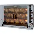 Asador de Pollos de Gas - mod. 3ASG - Capacidad de Pollos: 12 - 18 - Capacidad de Espadas: 3 (no incluidas) - Quemadores: 3 - Potencia: 21 kw - Dimensiones A 1160 x F 450 x H 930 mm - Peso 76 kg - CE