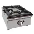 Cocina de Gas de sobremesa - Mod 40CGN - Potencia 5,8 kw - Superficie útil (AxF) 400x400 mm - Quemadores n 1 - Dimensiones A 406 x F 450 x H 240 mm - Peso 12 kg