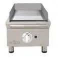 Plancha Frytop de Gas cromo duro de 15 mm - Mod 40FRYGCN - Potencia 5,5 kw - Superficie útil AxF 302x396 mm - Quemadores n 2 - Dimensiones A 385 x F 587 x H 364 mm - Peso 35 kg