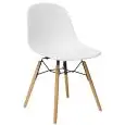 Sedia - color blanco - Estructura en madera de haya e metal pintado, scocca en polipropileno - Modelo 465-AP34-blanco