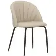 Sedia - color beige - Estructura en metal pintado, seduta e schienale imbottiti, rivestimento en ecopelle, pies regulables - Modelo 467-DC92B-beige-pelle