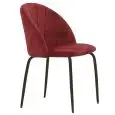 Sedia - color rosso - Estructura en metal pintado, seduta e schienale imbottiti, rivestimento en ecopelle, pies regulables - Modelo 467-DC92B-rosso-velluto
