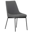 Sedia - color gris - Estructura en metal pintado, seduta e schienale imbottiti, rivestimento en tessuto o ecopelle - Modelo 470-negro-gris