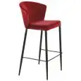 Sgabello - color rosso - Estructura en metal pintado, seduta e schienale imbottiti, rivestimento en velluto - Modelo 540-AV012-bordeaux-velluto