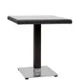 Mesa - color negro - Estructura en aluminio, rivestimento en piattina di polietileno, tablero en vidrio templado, base en aluminio - Modelo 560-CTS0022N