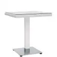 Mesa - color blanco - Estructura en aluminio, rivestimento en piattina di polietileno, tablero en vidrio templado, base en aluminio - Modelo 560-CTS0022W