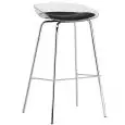 Sgabello - color trasparente - Estructura en metal cromado, seduta en policarbonato, cuscino en ecopelle - Modelo 591-BX10