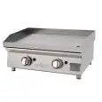 Plancha de Gas de acero rectificado 15mm - Mod 60PGRN - Potencia 5,5 kw - Superficie útil AxF 600x400 mm - Quemadores n 2 - Dimensiones A 606 x F 450 x H 280 mm - Peso 47 kg