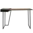 Mesa - color negro;marrón - Estructura en metal pintado, tablero e cassetto en MDF chapado - Modelo 666-CW13-tavolo