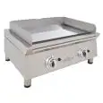 Plancha Frytop de Gas cromo duro de 15 mm - Mod 70FRYGCN - Potencia 11 kw - Superficie útil AxF 602x396 mm - Quemadores n 4 - Dimensiones A 692 x F 587 x H 364 mm - Peso 54 kg