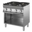 COCINA DE GAS - Mod. 7DGMH4B/12 - N. 4 FUEGOS - COMPARTIMENTO ABIERTO - CON LLAMA PILOTO - Dimensiones cm L 80 x P 70 x H 85/90 - CE