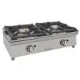 Cocina de Gas de sobremesa - Mod 80CGN - Potencia 11,6 kw - Superficie útil (AxF) 800x400 mm - Quemadores n 2 - Dimensiones A 806 x F 450 x H 240 mm - Peso 24 kg