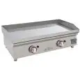 Plancha de Gas de Cromo Duro 15mm - Mod 80PGCN - Potencia 8,25 kw - Superficie útil AxF 800x400 mm - Quemadores n 3 - Dimensiones A 806 x F 450 x H 280 mm - Peso 60 kg