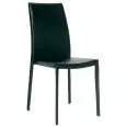 Sedia - color negro - ​Estructura en metal, seduta e schienale imbottiti, rivestimento en ecopelle - Modelo 824-RF97-N-01