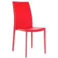 Sedia - color rossa - ​Estructura en metal, seduta e schienale imbottiti, rivestimento en ecopelle - Modelo 824-RF97-R-01