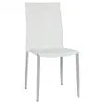 Sedia - color blanco - ​Estructura en metal pintado, seduta e schienale imbottiti, rivestimento en ecopelle - Modelo 825-RF49P-W-01
