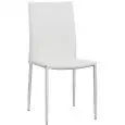 Sedia - color blanca - ​Estructura en metal pintado, seduta e schienale imbottiti, rivestimento en ecopelle - Modelo 825-RF49P-blanco