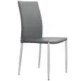 Sedia - color gris - ​Estructura en metal pintado, seduta e schienale imbottiti, rivestimento en ecopelle - Modelo 825-RF49P-gris