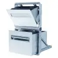 TOLVA DE CAFÉ CON RECOLECCIÓN EN ACERO INOXIDABLE - Línea 8 - Mod 8TDC - Cubeta estanca para evitar el drenaje de residuos líquidos - Contenedor extraíble para la eliminación de los posos - Orificio en el banco de cm L 34,5 x P 35,5 x 59,2 H