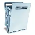 TOLVA DE RESIDUOS DE ACERO INOXIDABLE - Línea 8 - Mod. 8TR60 - Cubeta estanca para evitar el drenaje de residuos líquidos - Contenedor interno soldado - Orificio en el banco de cm L 44,2 x P 31,5 x 60,2 H