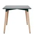 Mesa - color negro - Estructura en metal, patas en madera de haya, tablero en MDF lacado - Modelo 938-K54N