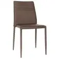 Sedia - color marrón - Estructura en metal, seduta e schienale imbottiti, rivestimento en ecopelle - Modelo 949-F400M