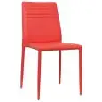 Sedia - color rosso - Estructura en metal, seduta e schienale imbottiti, rivestimento en ecopelle - Modelo 949-F400R