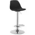 Sgabello - color negro - Estructura en metal cromado, seduta en polipropileno, cuscino en ecopelle - Modelo 997-K3001-N