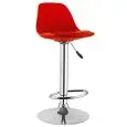 Sgabello - color rosso - Estructura en metal cromado, seduta en polipropileno, cuscino en ecopelle - Modelo 997-K3001-R-3