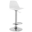 Sgabello - color blanco - Estructura en metal cromado, seduta en polipropileno, cuscino en ecopelle - Modelo 997-K3001-W