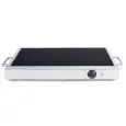 FRY TOP PORTÁTIL ELÉCTRICO CON SUPERFICIE VITROCERÁMICA LISA - 1 ZONA DE COCCIÓN - Mod. G-7-520-380 - Medidas cm A 52 x F 36 x h 5 - Potencia: 1 x 2300-1500W 2K - Potencia total absorbida: 2,3 Kw