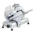 CORTADORA DE FIAMBRES POR GRAVEDAD CON TRANSMISIÓN POR CORREA - Mod AF300GRL - Alimentación MONOFÁSICA o TRIFÁSICA - Cuchilla Ø 300 - Corte útil de mm 300x220 - Homologación CE